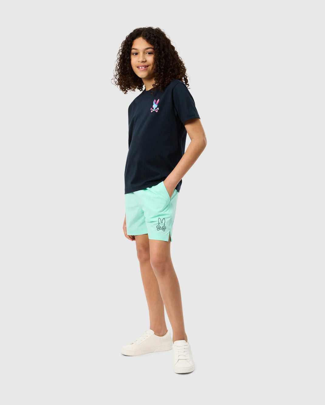 Polos Psycho Bunny Tyler Back Graphic Tee Bleu Marine Enfant | TFT-13676005